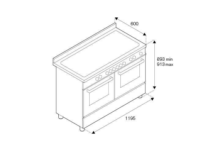 120 cm 5 inductie elektrische dubbele oven top line | Bertazzoni